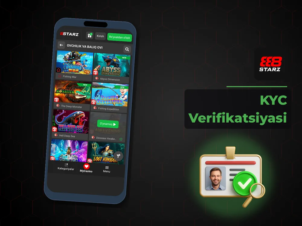 888Starz Casino - KYC Verifikatsiyasi