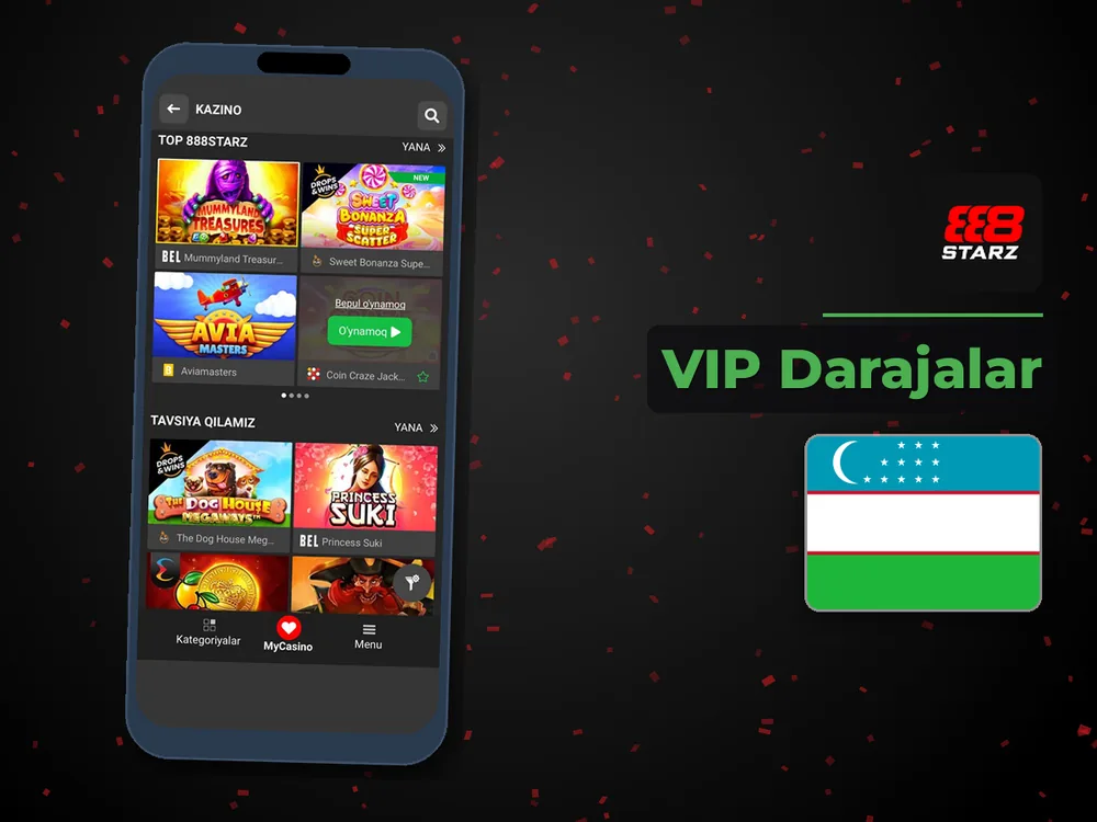 888Starz Casino - VIP Darajalar