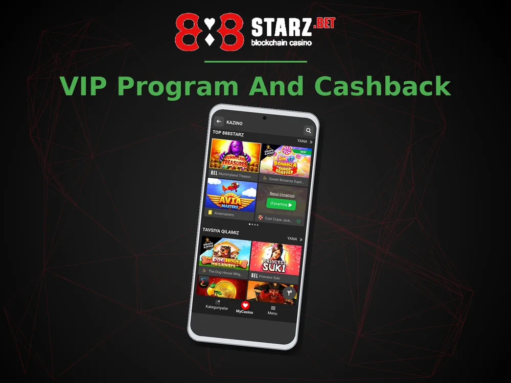 888Starz Casino - VIP Program And Cashback