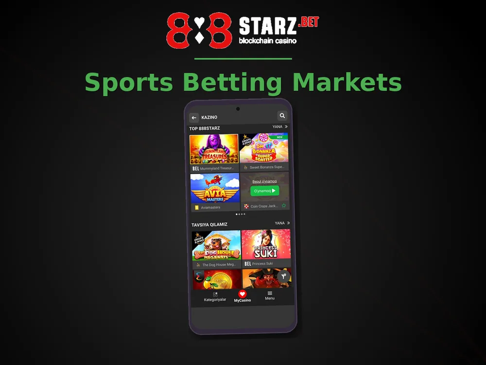 888Starz Casino - Sports Betting Markets