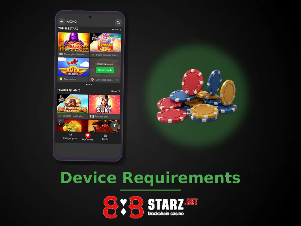 888Starz Casino - Device Requirements