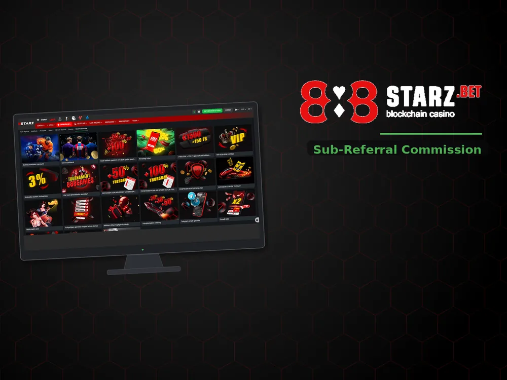 888Starz Casino - Sub-Referral Commission