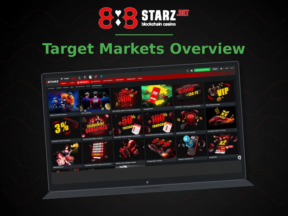 888Starz Casino - Target Markets Overview