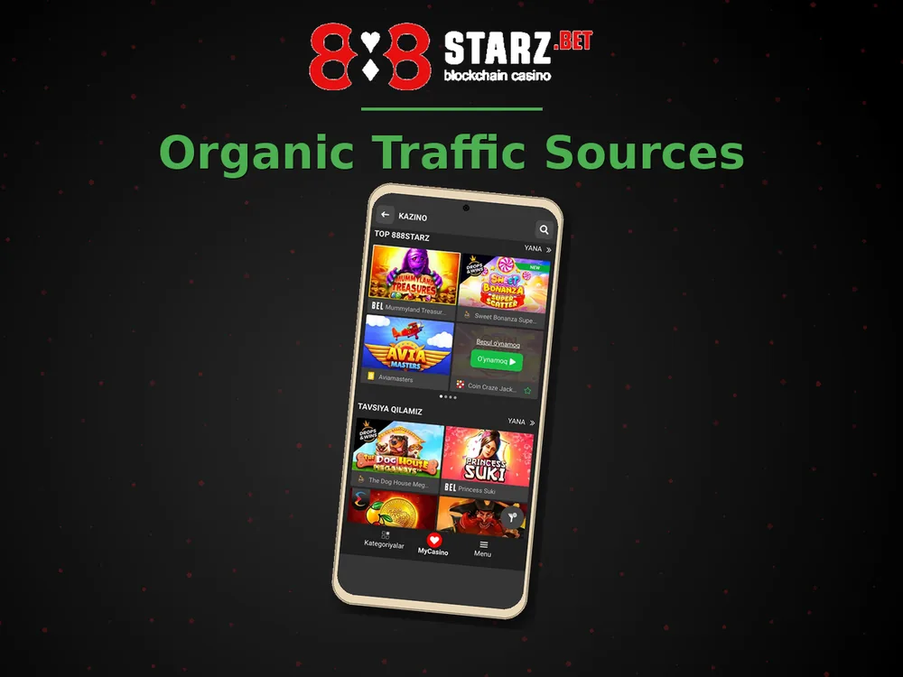888Starz Casino - Organic Traffic Sources