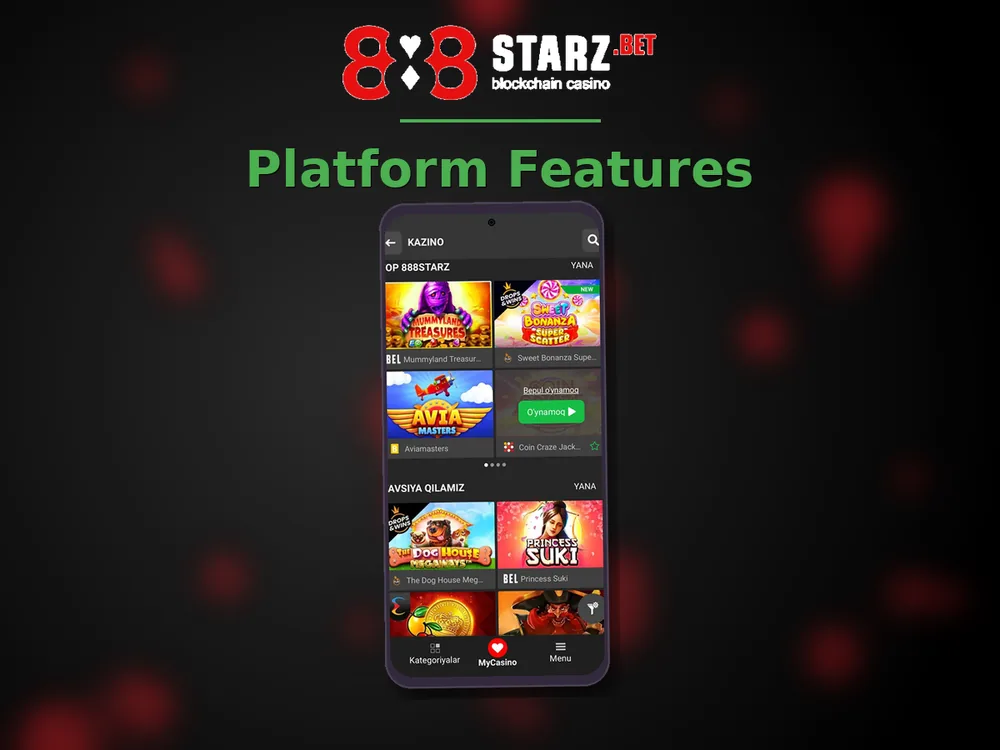 888Starz Casino - Platform Features