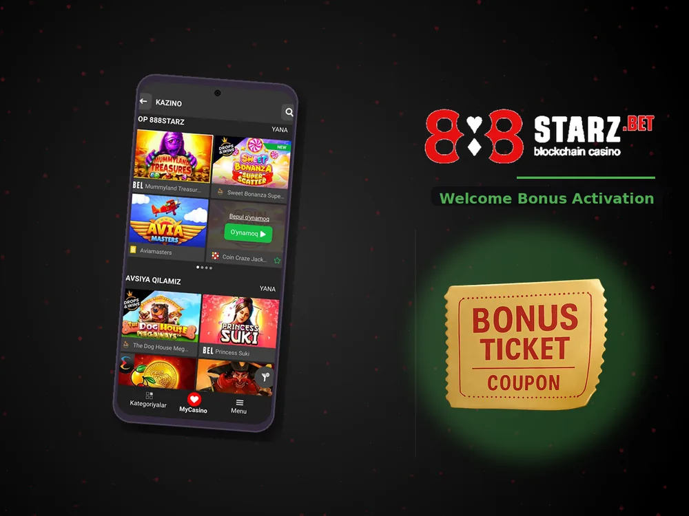 888Starz Casino - Welcome Bonus Activation
