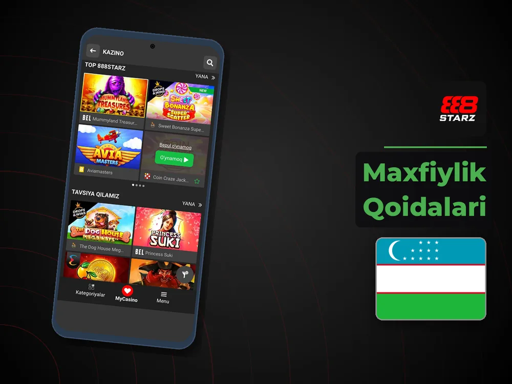 888Starz Casino - Maxfiylik Qoidalari