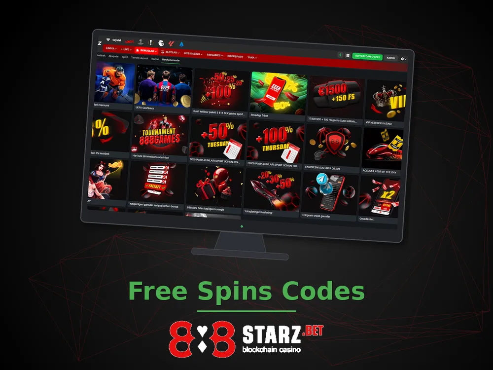 888Starz Casino - Free Spins Codes