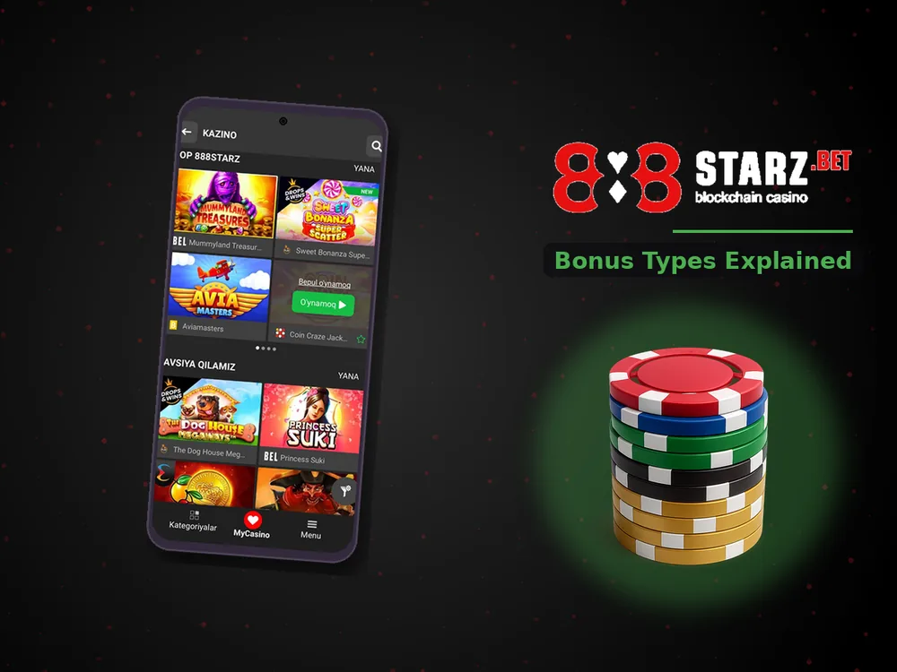 888Starz Casino - Bonus Types Explained